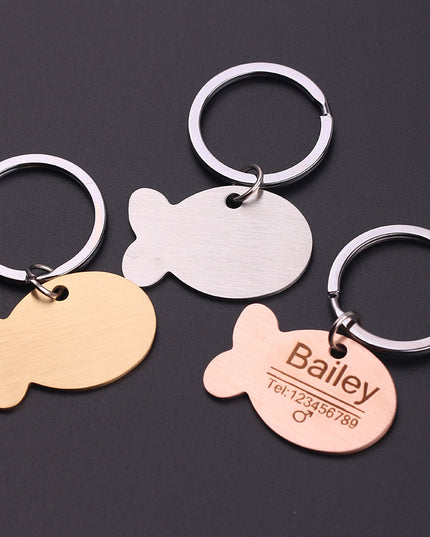 Personalized Cat Dog Pet ID Tag Keychain Engraved Pet ID Name for Cat Puppy Dog Collar Tag Pendant Keyring Bone Pet Accessories