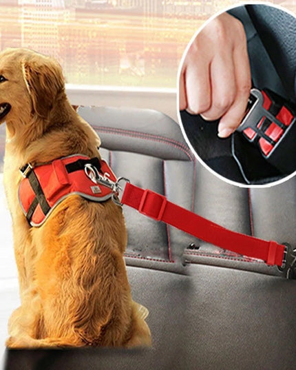 Adjustable Pet Cat Dog Car Seat Belt Pet Seat Vehicle Dog Harness Lead Clip Safety Lever Traction Dog Collars Dogs Accessoires Pets Products