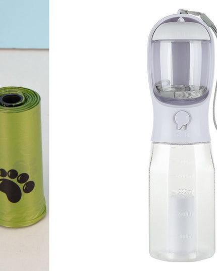 Portable Cat Dog Water Bottle Food Feeder Drinker Poop Dispenser 3 In 1 Leak-proof Multifunctional Dog Water Bottle Pet Products