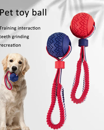 Interactive Dog Toy Ball Interactive Teether With Rope Dog Ball Pet Supplies Chewing Ball Training For Living Room Lake Beach Pets Products