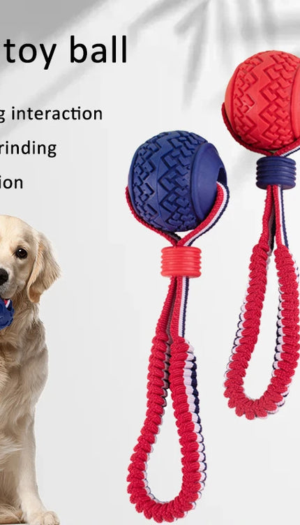 Interactive Dog Toy Ball Interactive Teether With Rope Dog Ball Pet Supplies Chewing Ball Training For Living Room Lake Beach Pets Products