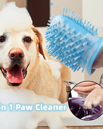 2 In 1 Dog Paw Cleaner Cup Soft Pet Dog Foot Cleaning Washer Brush Cup Portable Pet Foot Washer Paw Clean Brush Foot Cleaning Bucket Pet Products