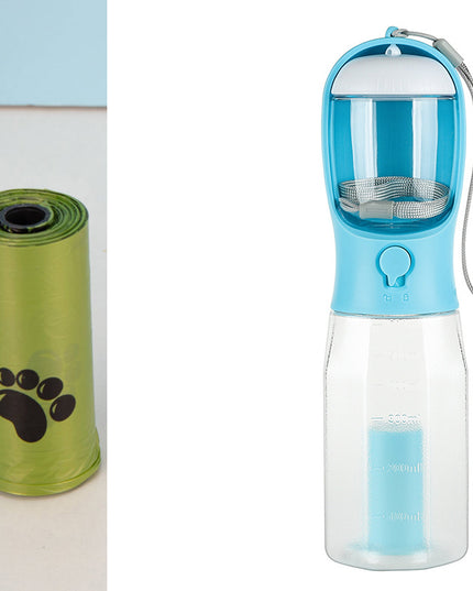 Portable Cat Dog Water Bottle Food Feeder Drinker Poop Dispenser 3 In 1 Leak-proof Multifunctional Dog Water Bottle Pet Products